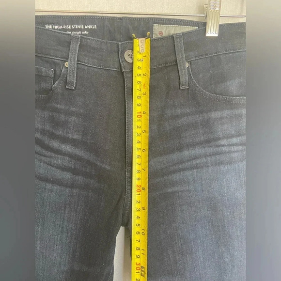 AG Anthropologie high rise Stevie Ankle dark denim straight ankle jeans Sz 27R - Picture 12 of 12